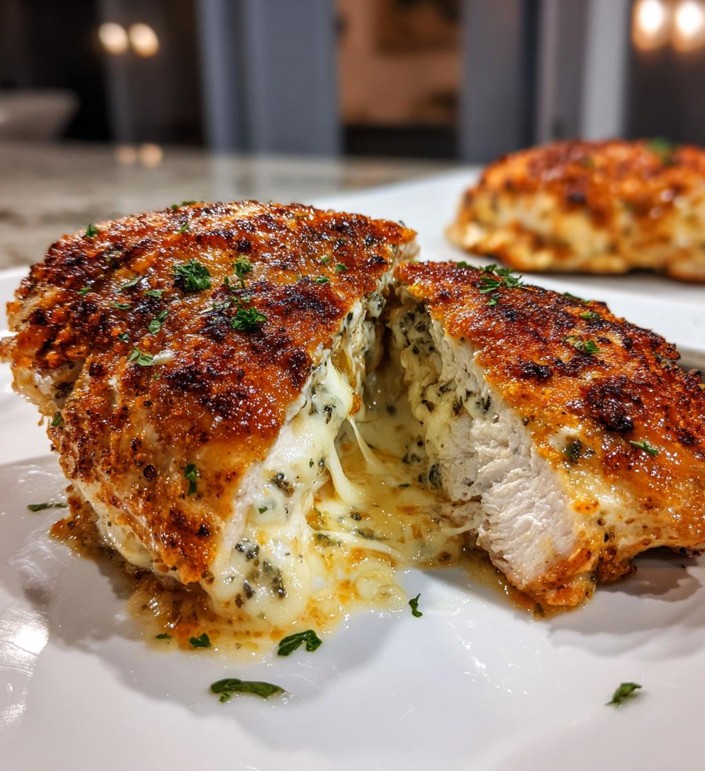 Cheesy Garlic Butter Stuffed Chicken
