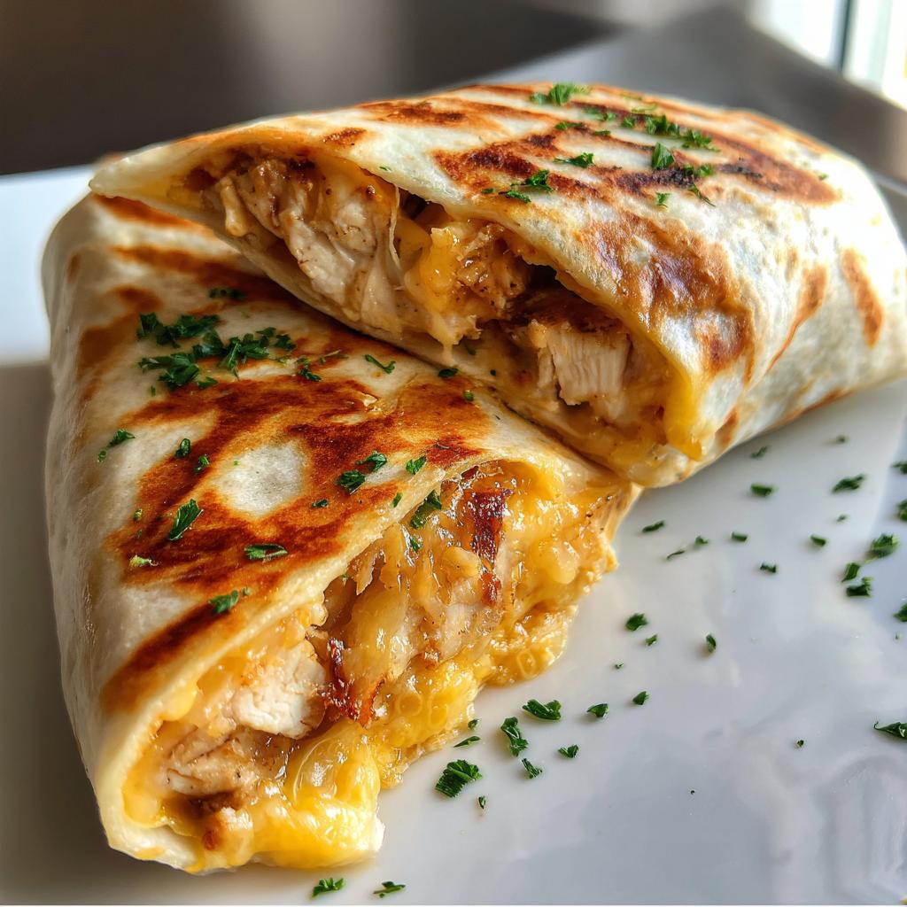 Cheesy Garlic Chicken Wraps