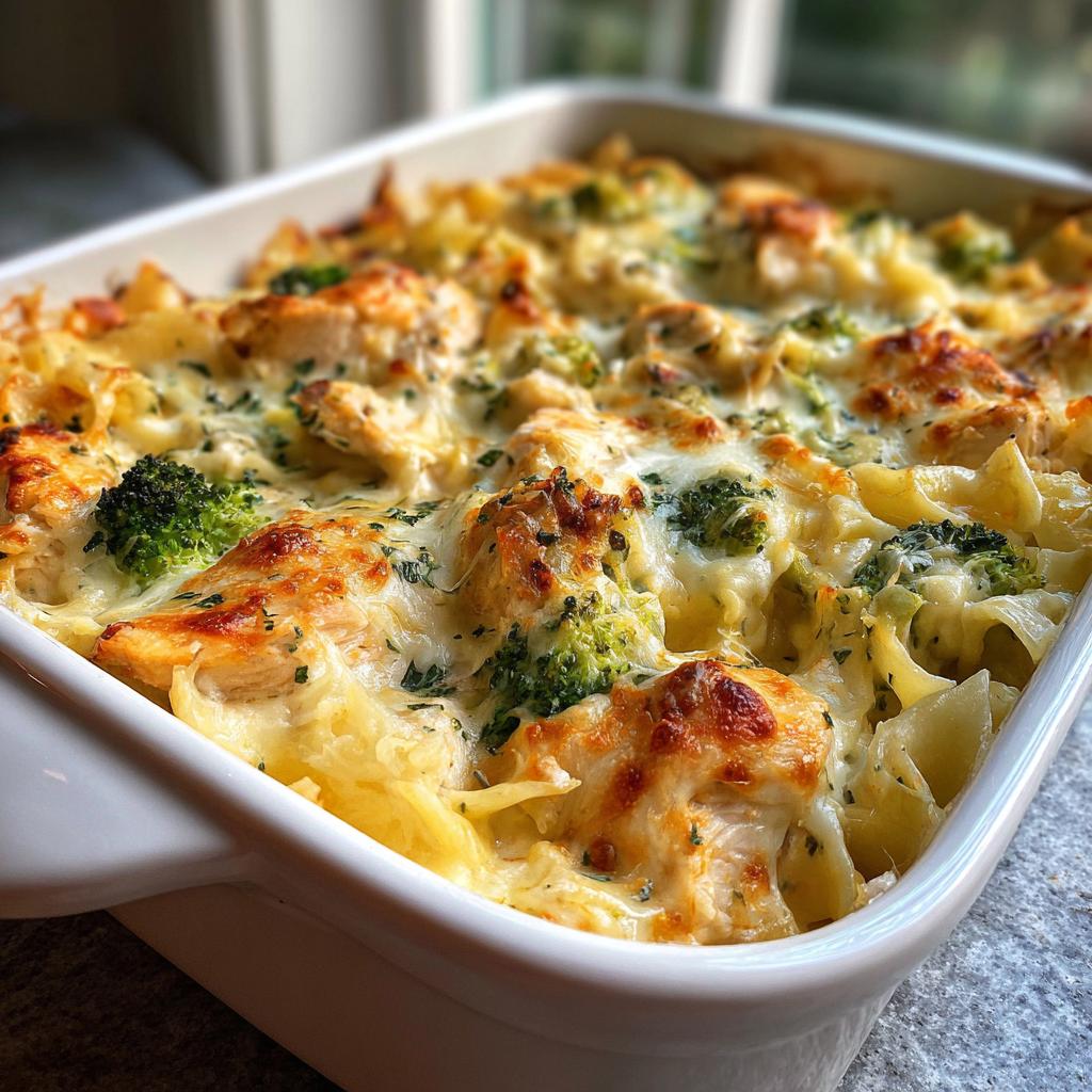 Chicken & Broccoli Alfredo Bake