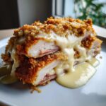 Chicken Cordon Bleu with Swiss cheese sauce