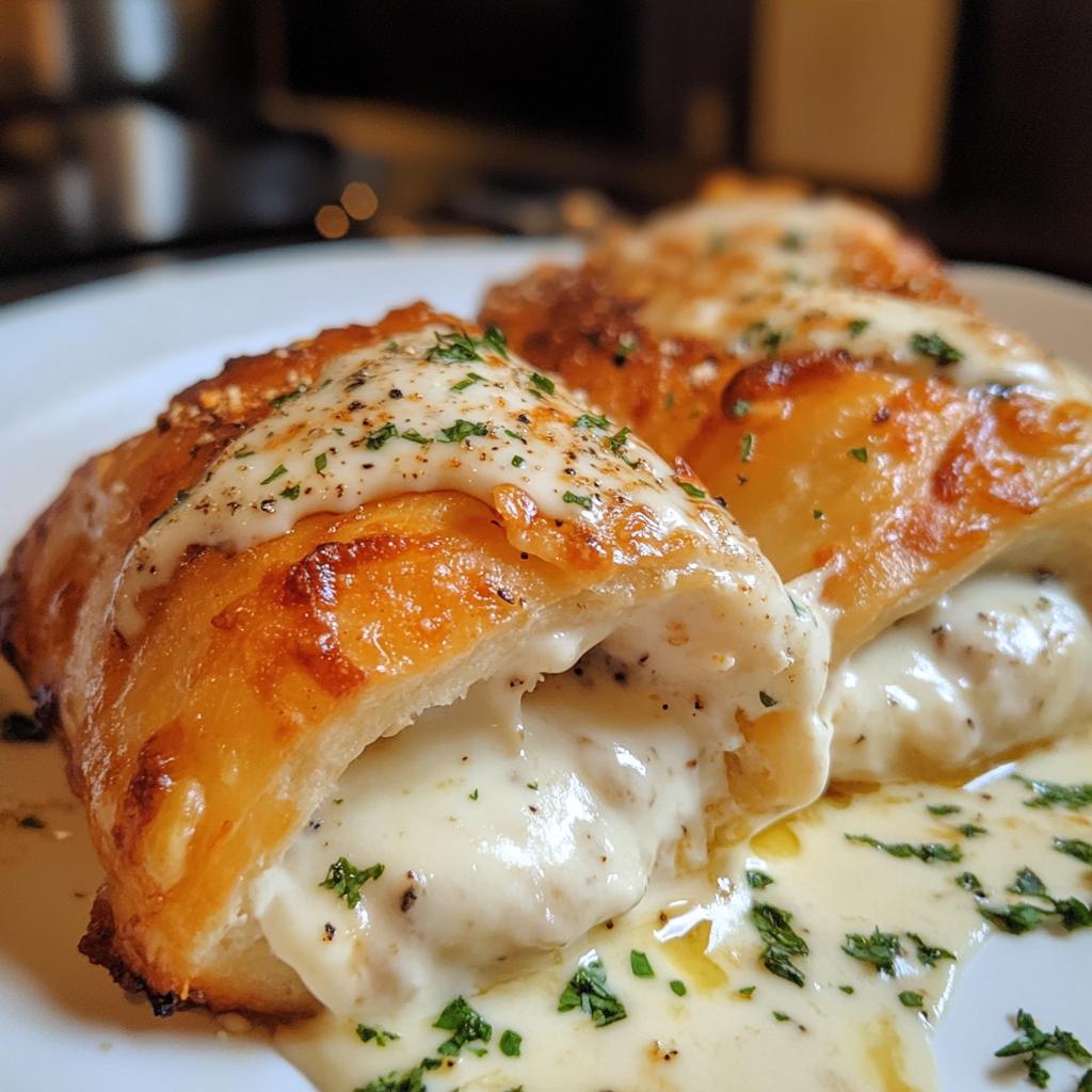 Chicken Pillows with Creamy Parmesan Sauce