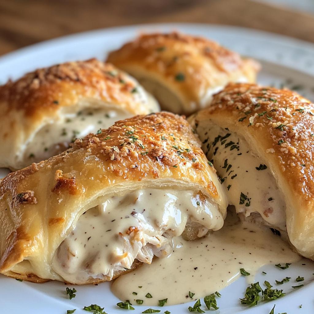 Chicken Pillows with Creamy Parmesan Sauce