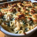 Chicken, Spinach, and Cheese Pasta Bake