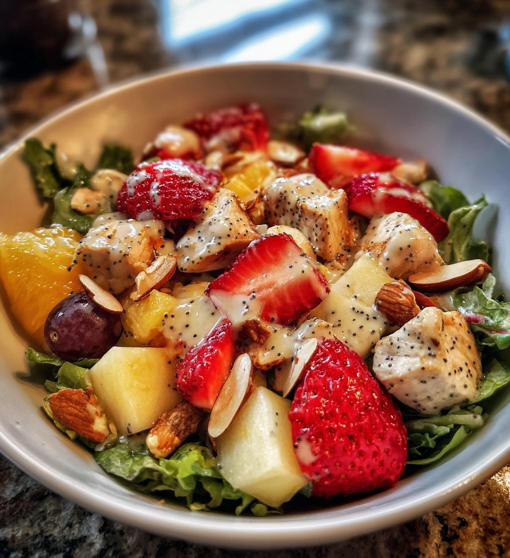 Chicken and Fruit Salad with Poppy Seed Dressing