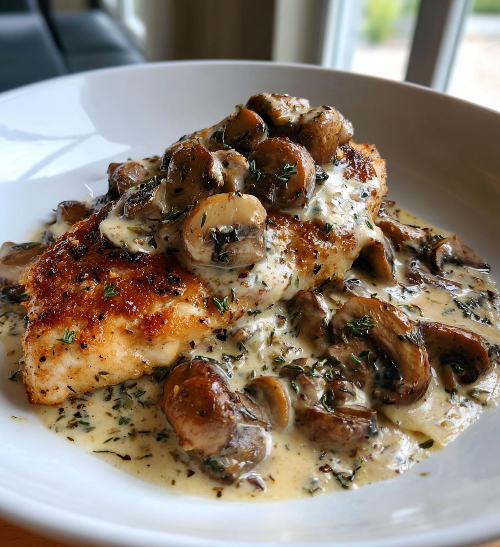 Chicken with creamy mushroom sauce - detail 1
