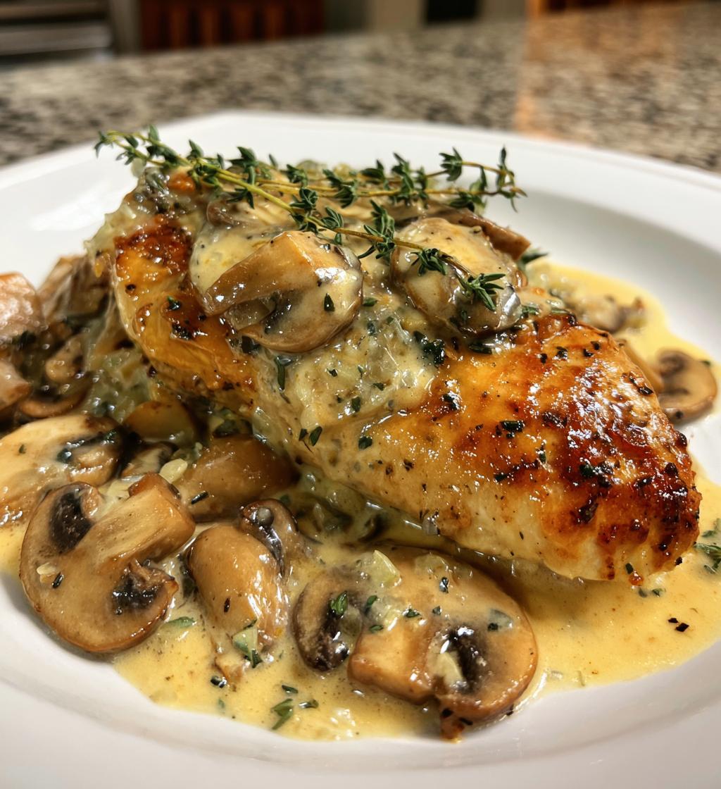 Chicken with creamy mushroom sauce