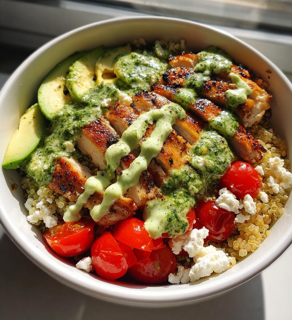 Chimichurri Grilled Chicken Bowl with Garlic Sauce
