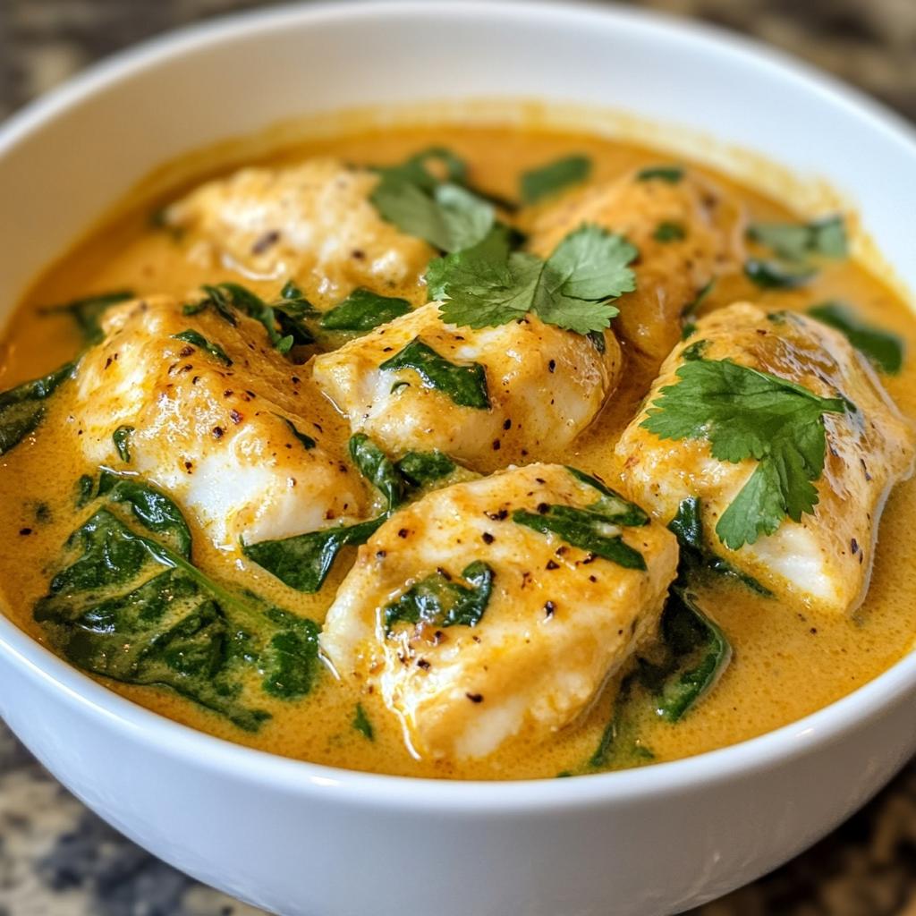 Coconut Fish Curry with Spinach