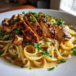 Creamy Cajun Chicken Linguine with Garlic Mozzarella Sauce
