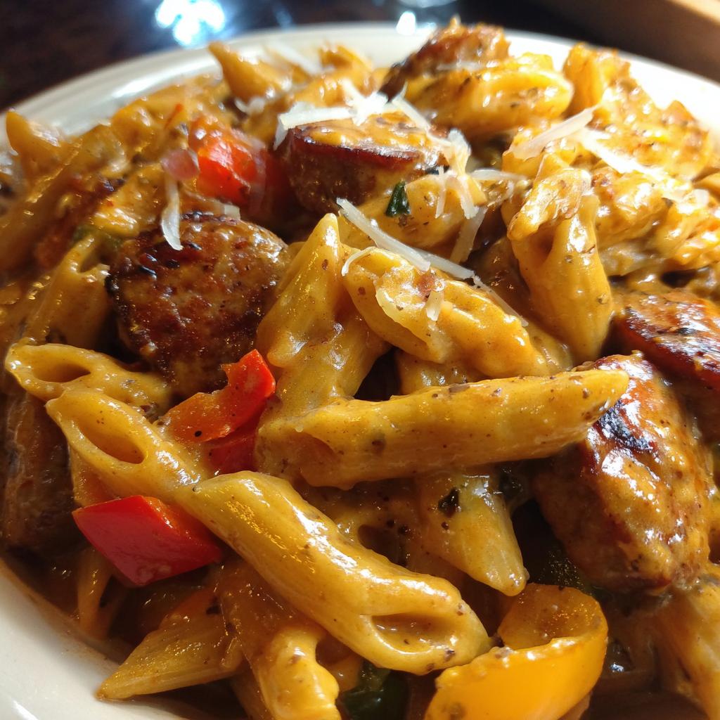 Creamy Cajun Sausage Pasta (One Pot)