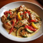 Creamy Chicken with Bell Peppers and Zucchini