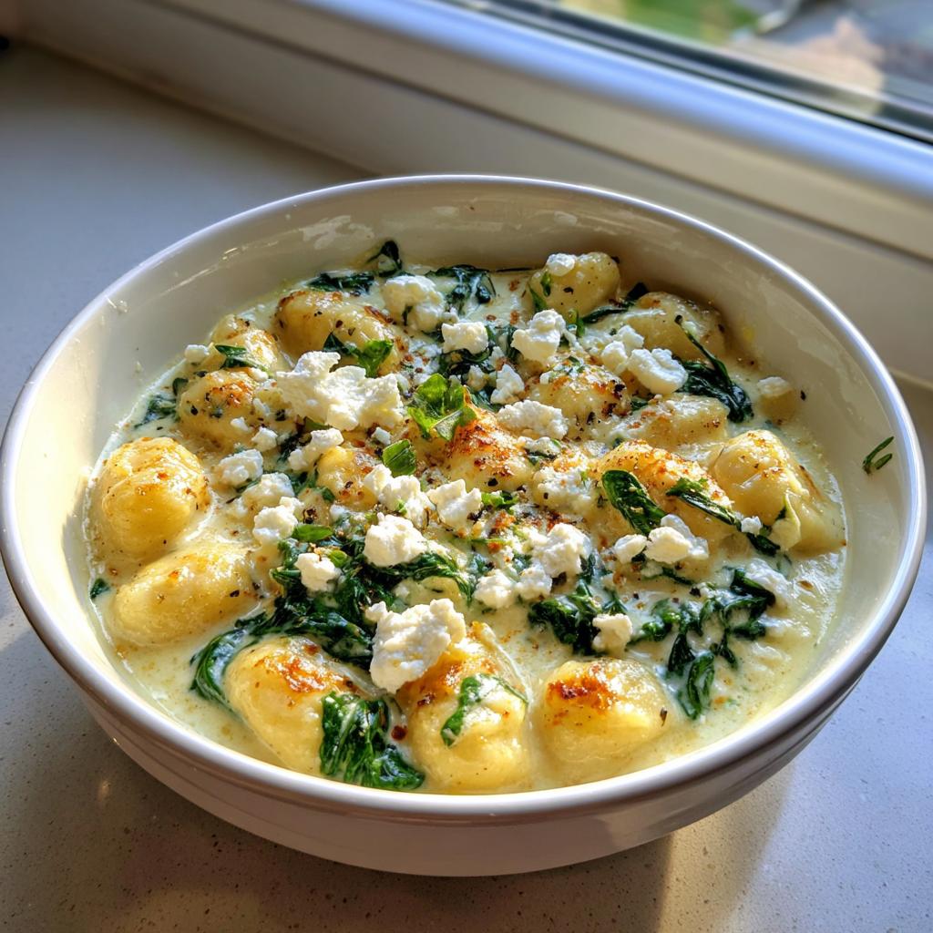 Creamy Gnocchi with Spinach and Feta Recipe | Healthy Dinner Inspiration