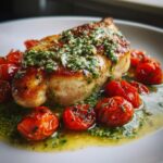 Creamy Pesto Chicken with Roasted Tomatoes Recipe (Easy & Flavorful)