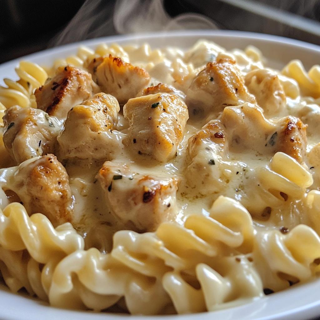 Creamy Velveeta Chicken Rotini Pasta with Mozzarella Garlic Cheese Sauce - detail 1