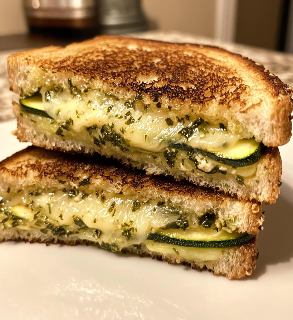 Crispy Zucchini Grilled Cheese with Garlic Butter - detail 1