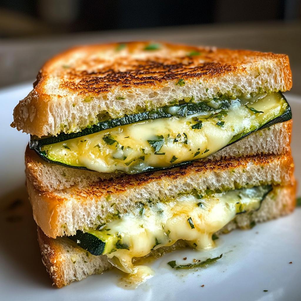Crispy Zucchini Grilled Cheese with Garlic Butter