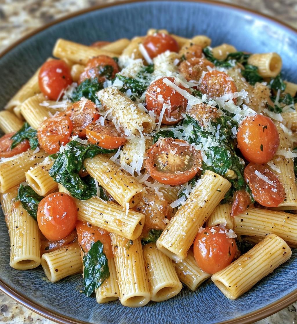 Delicious Spinach Tomato Pasta