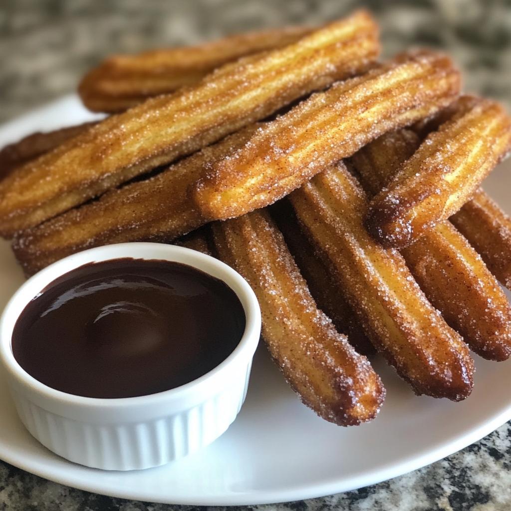 Easy Homemade Churros with Chocolate Sauce