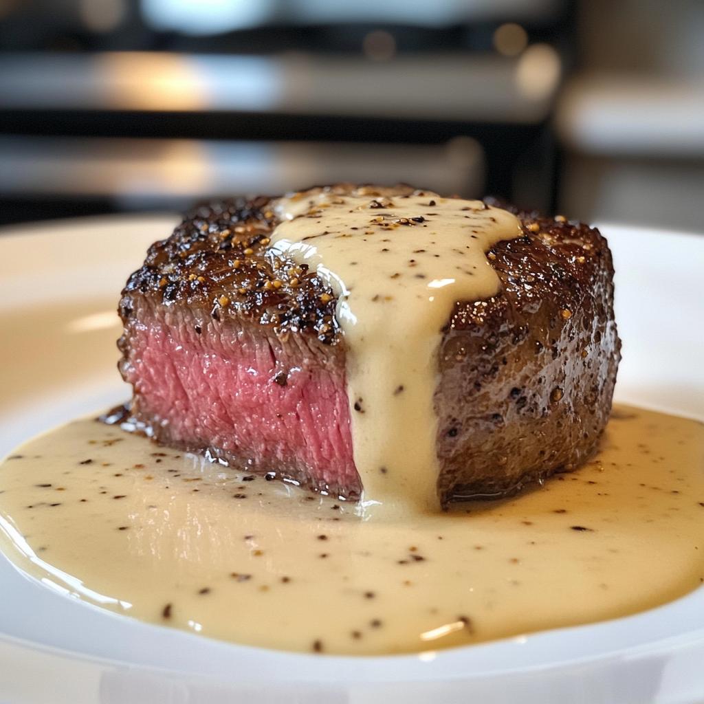 Filet Mignon with Creamy Mustard and Parmesan Sauce