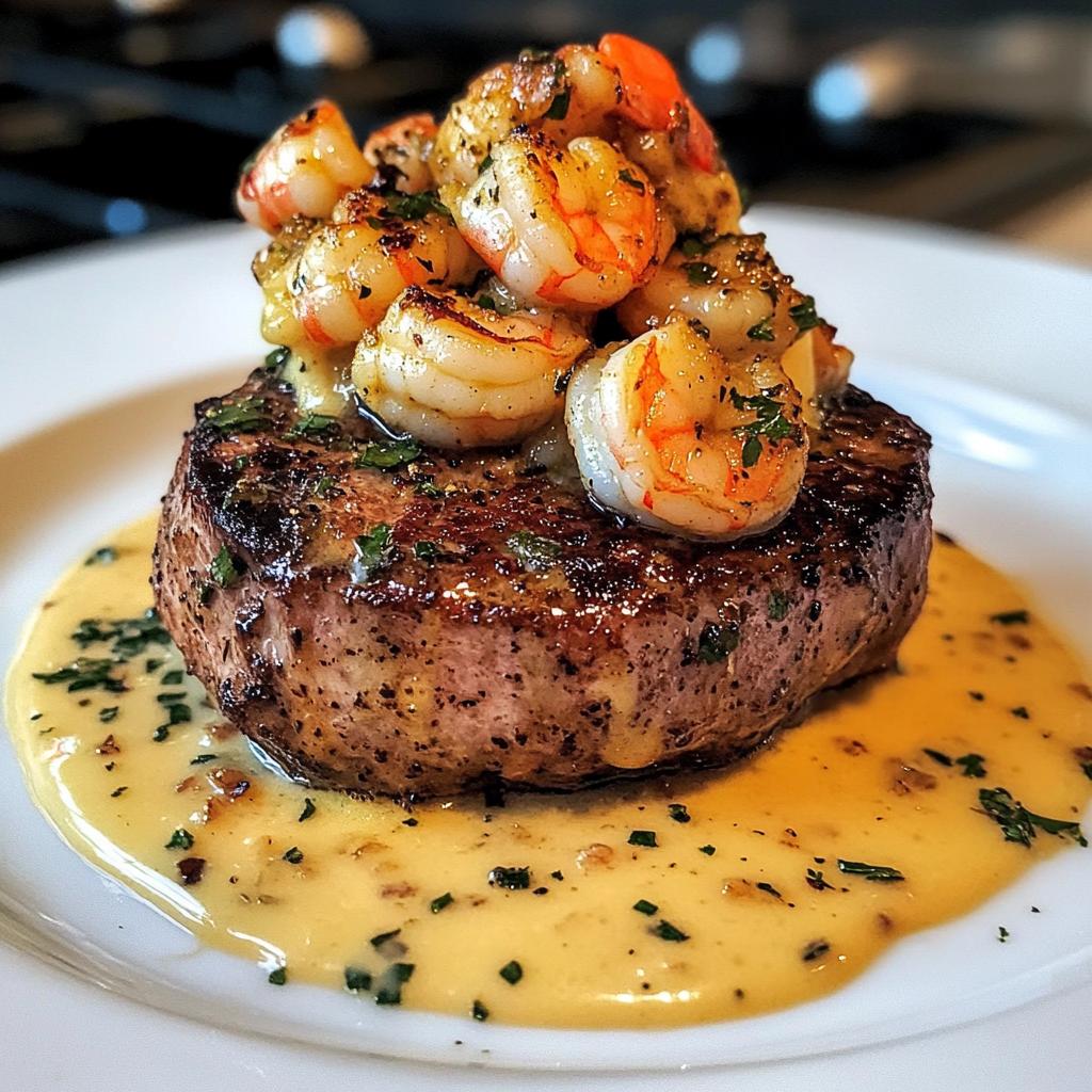 Filet Mignon with Shrimp and Lobster Cream