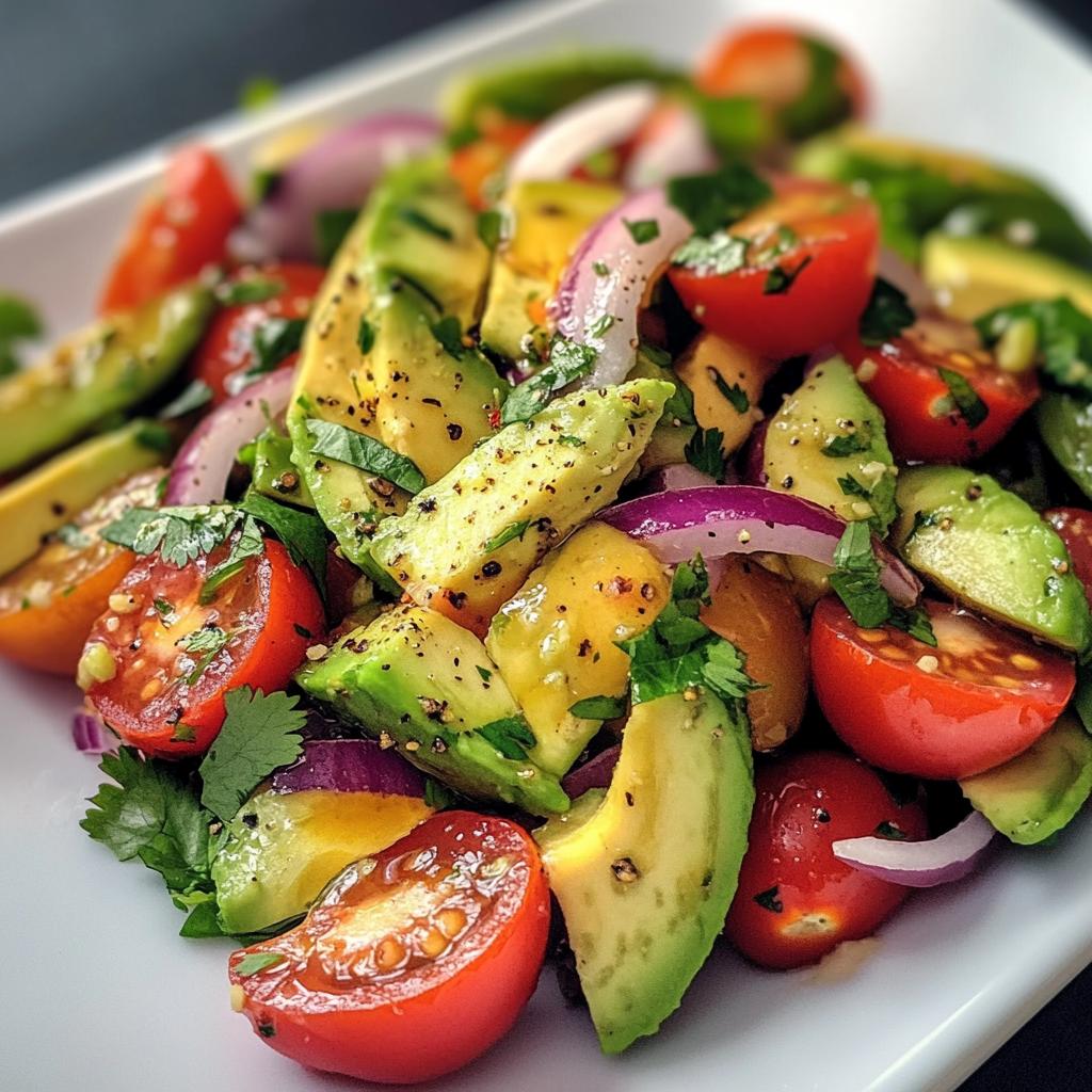 Fresh Avocado Salad with Lime Honey Dressing