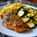 Garlic Butter Chicken with Fresh Zucchini and Sweet Corn