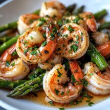 20-Minute Garlic Butter Shrimp with Asparagus Recipe Is Unbelievable
