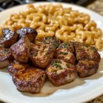 Garlic Butter Steak Bites with Chipotle Pasta