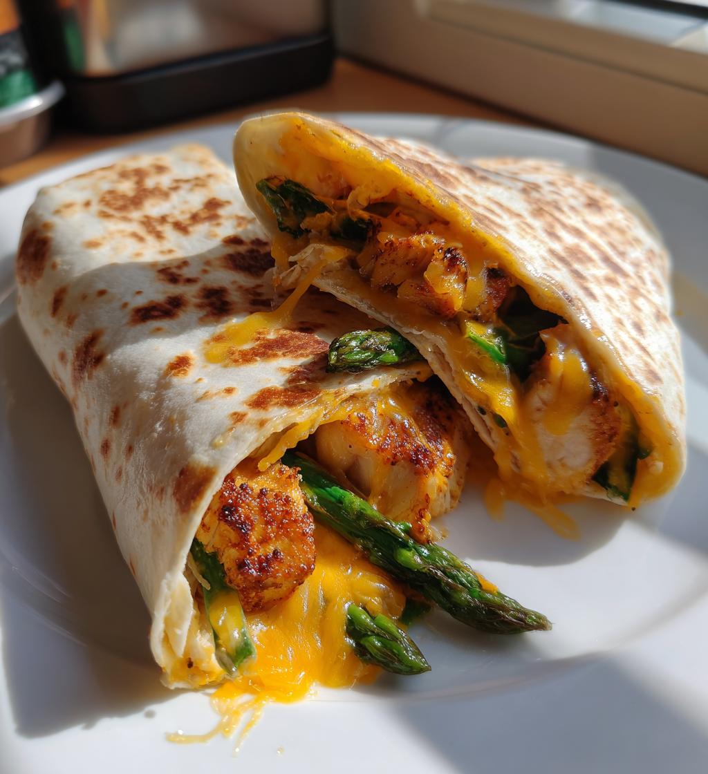 Garlic Cheesy Chicken Wraps Recipe: Quick & Delicious Meal IdeaGarlic Butter Chicken Bites with Asparagus Recipe