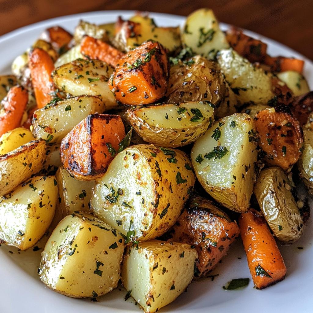 Garlic Herb Roasted Potatoes, Carrots, and Zucchini : A Flavorful Side Dish Recipe