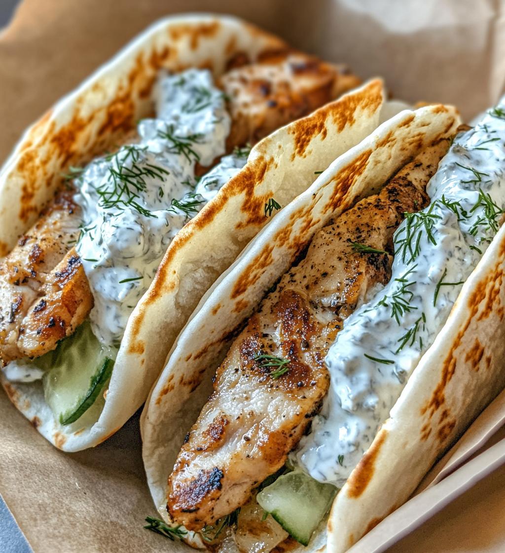 Greek Chicken Gyros with Homemade Tzatziki!