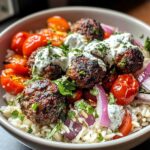 Greek Meatball Bowl with Tzatziki 🇬
