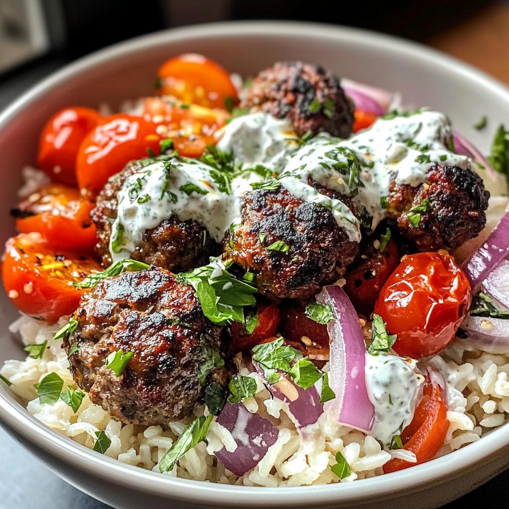 Greek Meatball Bowl with Tzatziki 🇬