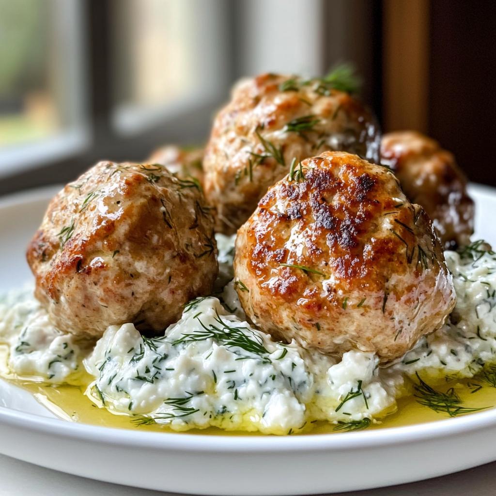Greek Turkey Meatballs with Tzatziki