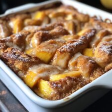 ``` 30-Minute Easy Cinnamon Roll Peach Cobbler That Melts Hearts ```
