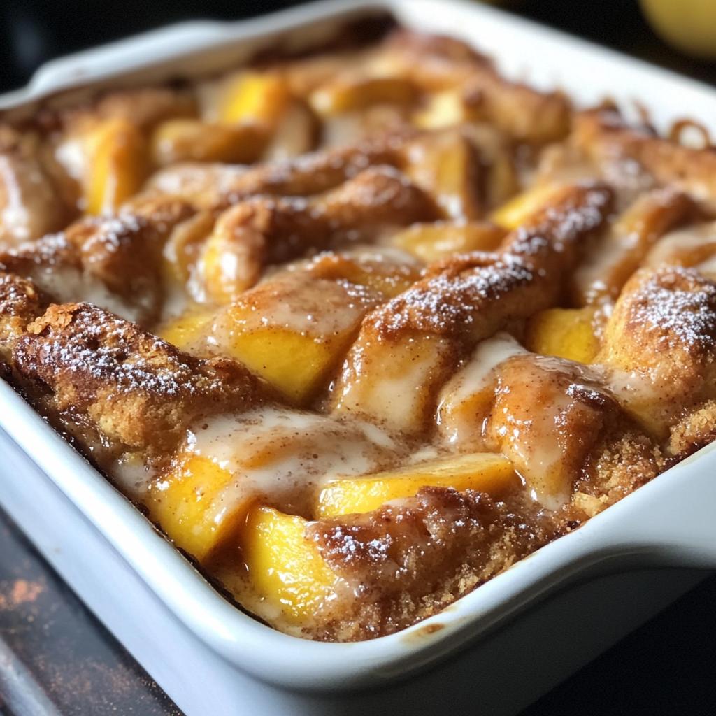 How To Make Easy Cinnamon Roll Peach Cobbler