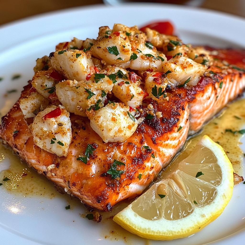 Lobster, Crab, and Cajun Salmon