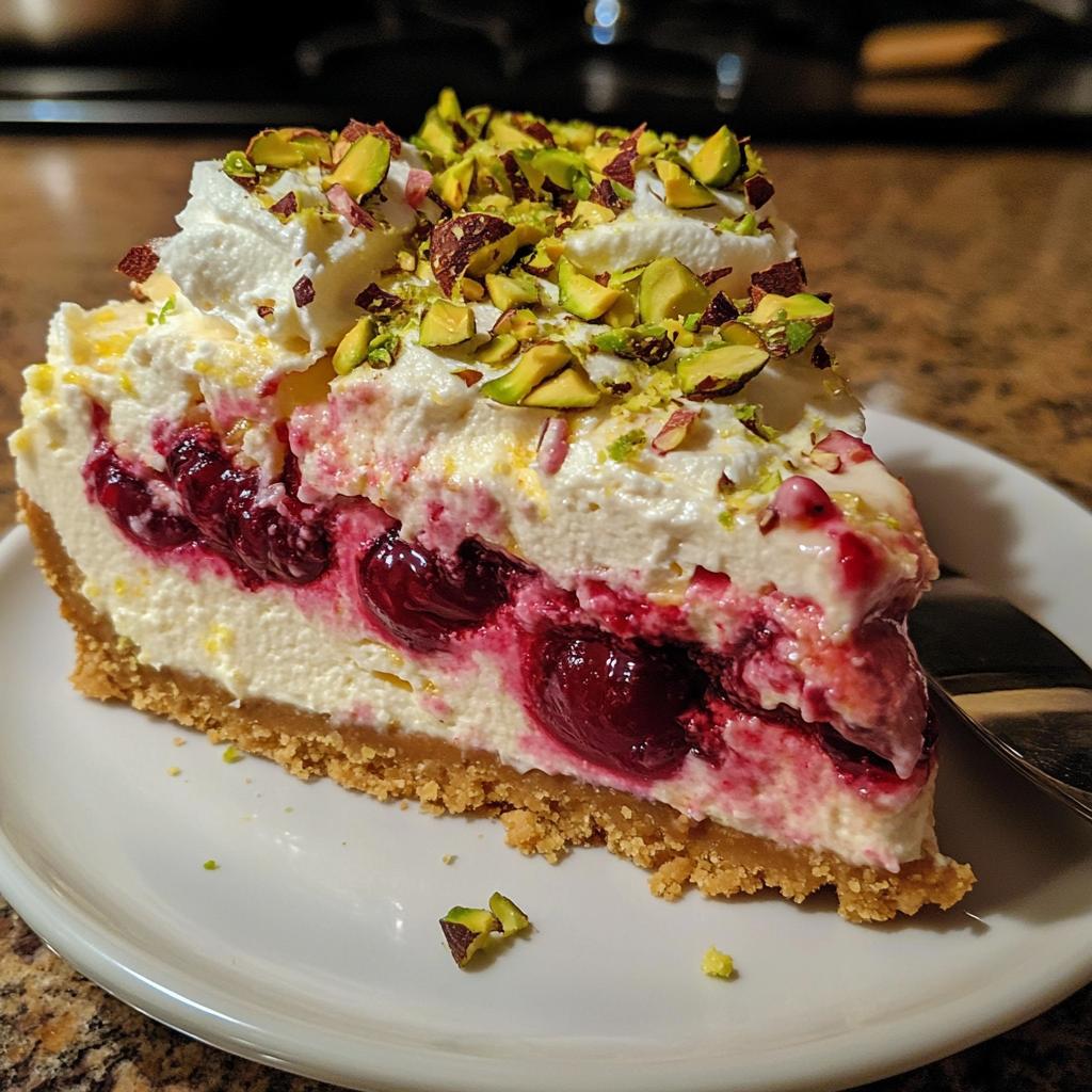 Luscious Lemon-Lime Cherry Pistachio Cheesecake