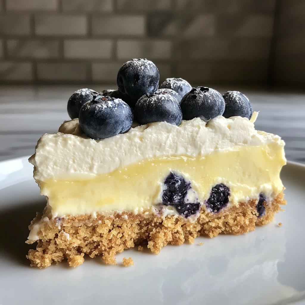 No-Bake Lemon dazzling Blueberry cream Cake - detail 1