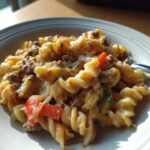 One Pot Cajun Beef and Cheddar Pasta