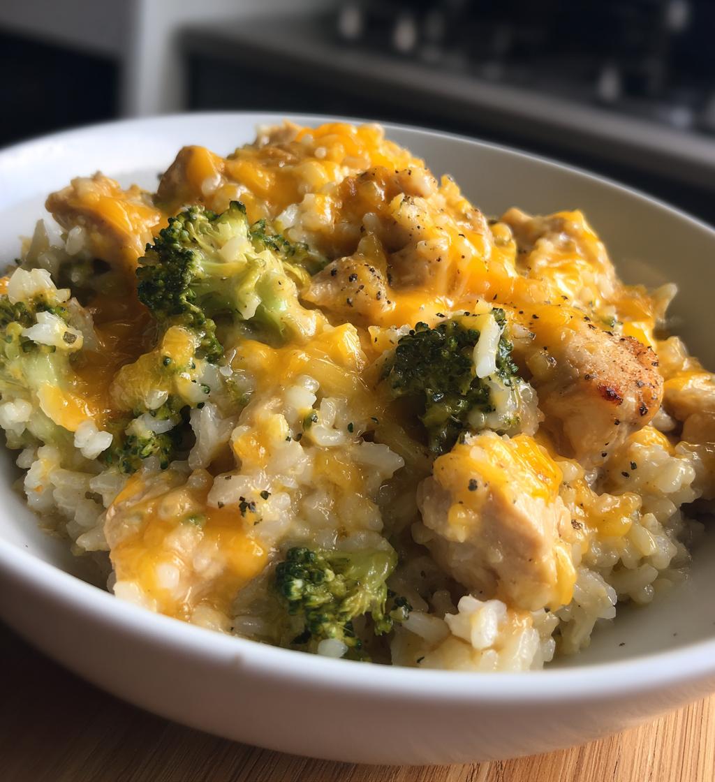 One Pot Cheesy Chicken Broccoli Rice