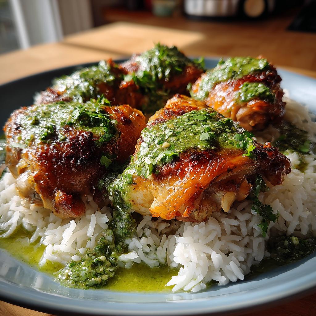 Peruvian Chicken and Rice with Green Sauce - detail 1