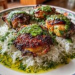 Peruvian Chicken and Rice with Green Sauce