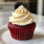 Red Velvet Cupcakes with Piped Cream Cheese Frosting