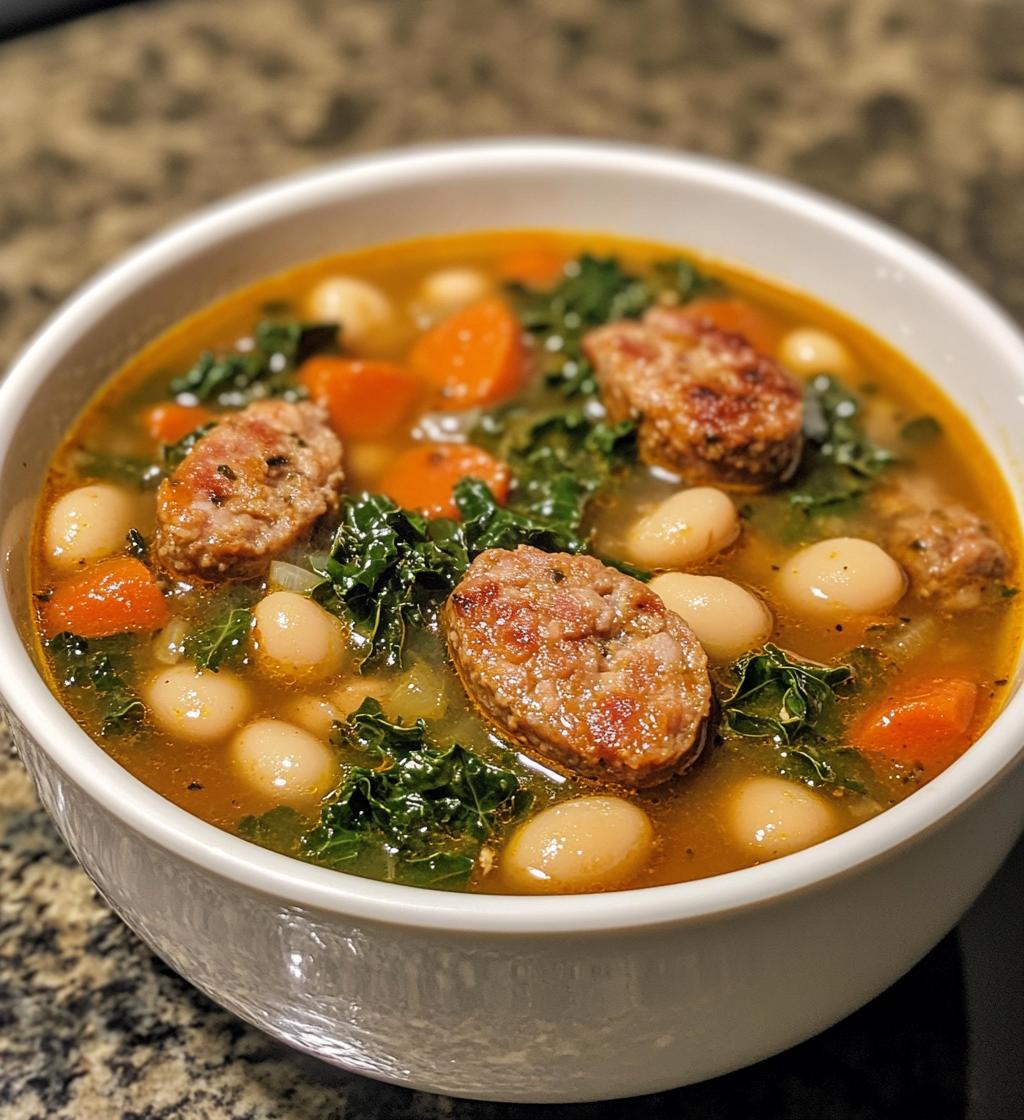 Sausage, White Bean, and Kale Soup - detail 1