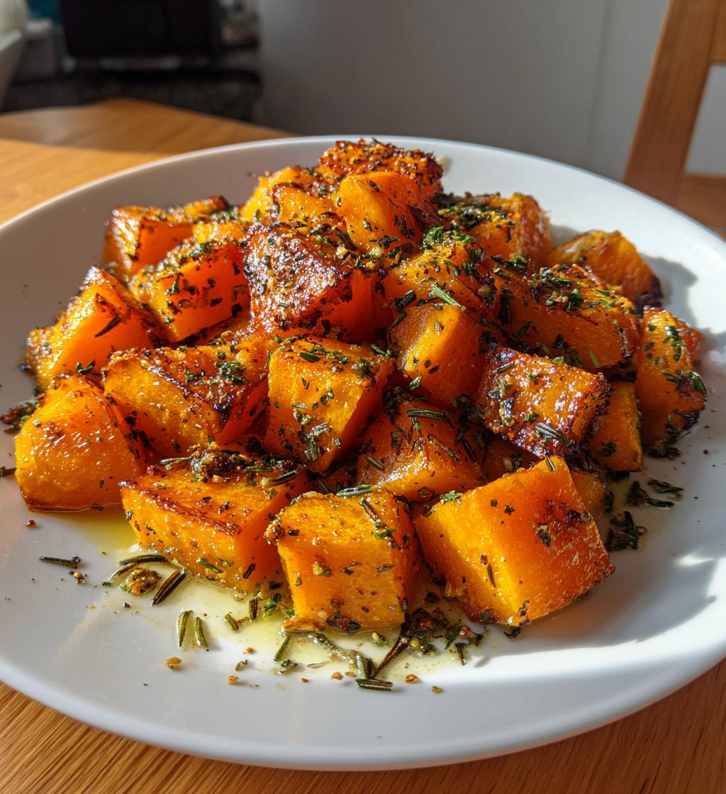 Sauteed Butternut Squash with Garlic Rosemary Butter