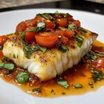 Seared Cod with Tomato and Basil Sauce