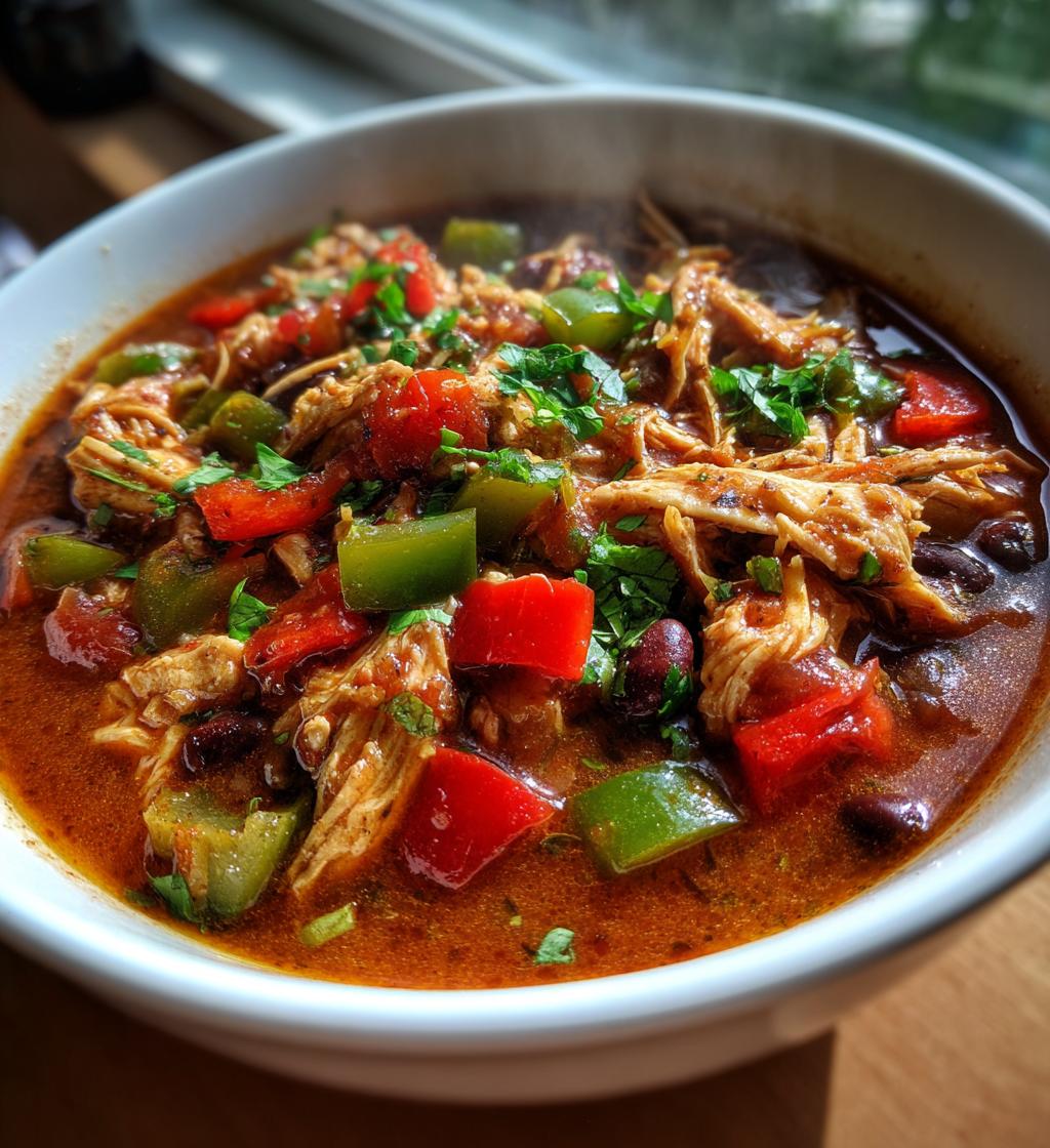 Slow Cooker Chicken Fajita Chili