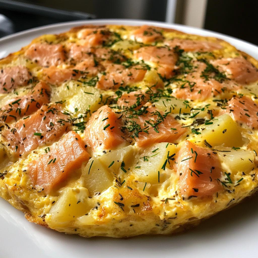 Smoked Salmon Frittata with Herbed Cream and Potatoes - detail 1