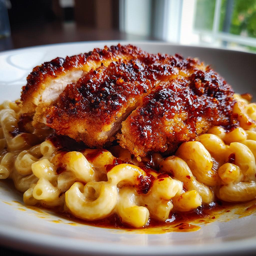 Spicy Honey Chicken with Mac and Cheese